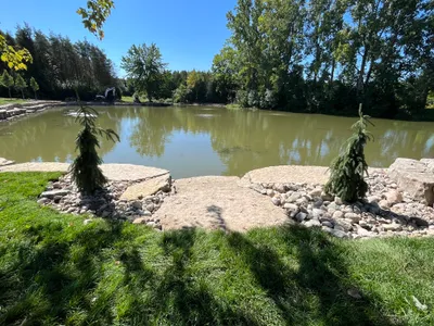 Natural pond and water feature by John C Young Design